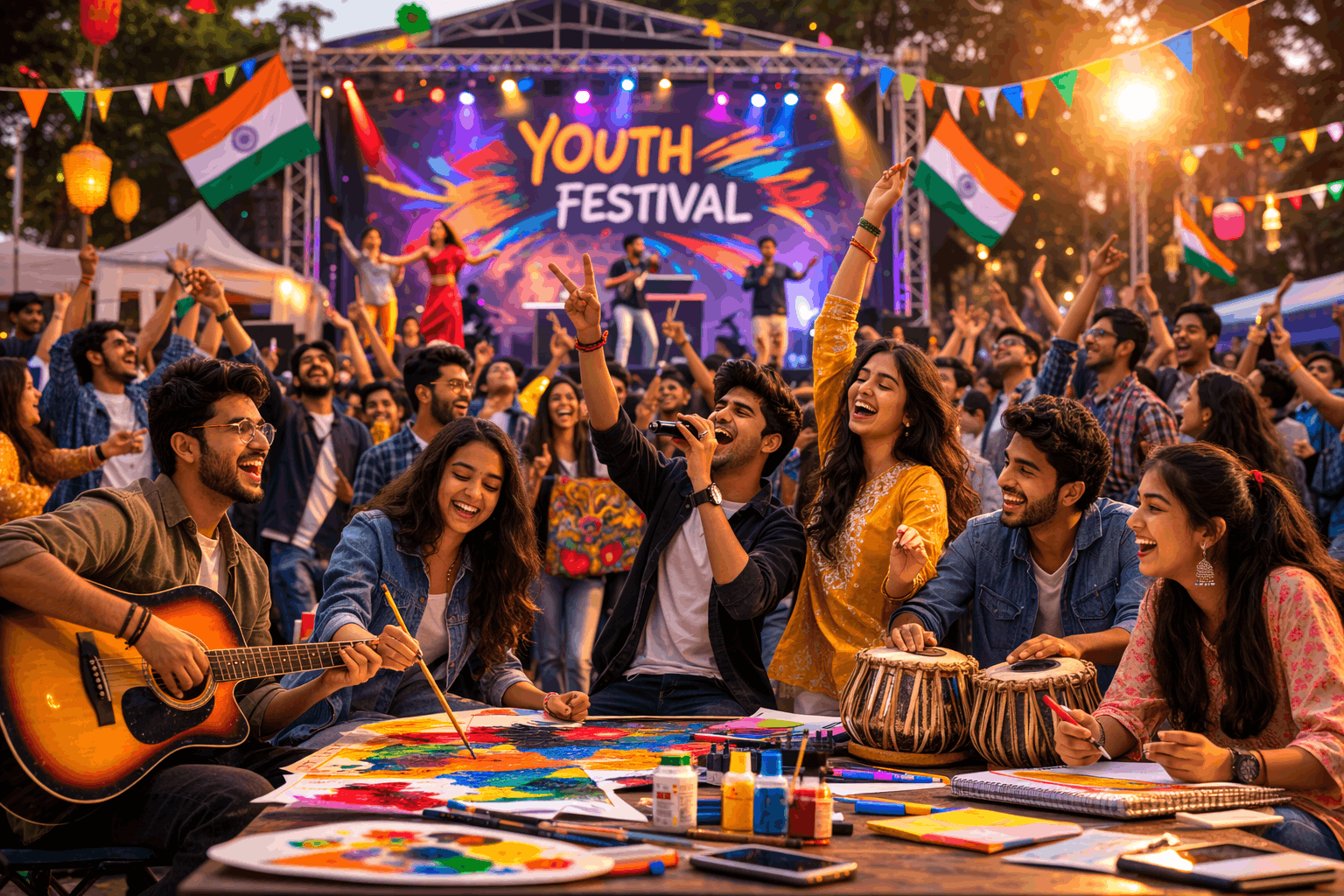 youth festival hosted by YuvaRise celebrating creativity and student talent