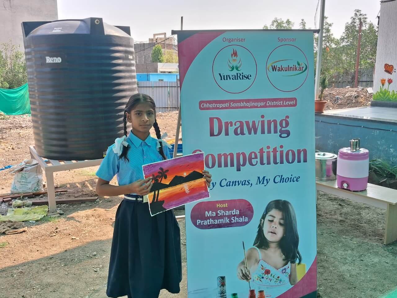 Winner of drawing competition organised at Chhatrapati Sambhajinagar, Maharashtra