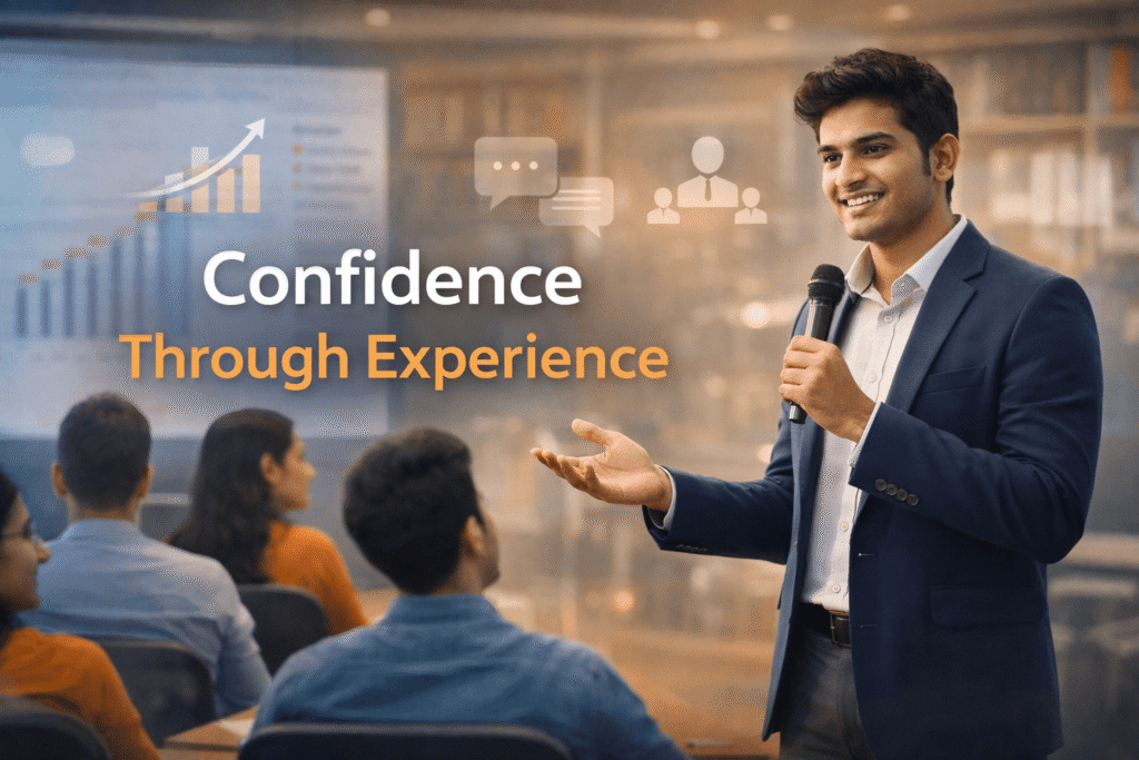 student gaining confidence through participation and real world experience