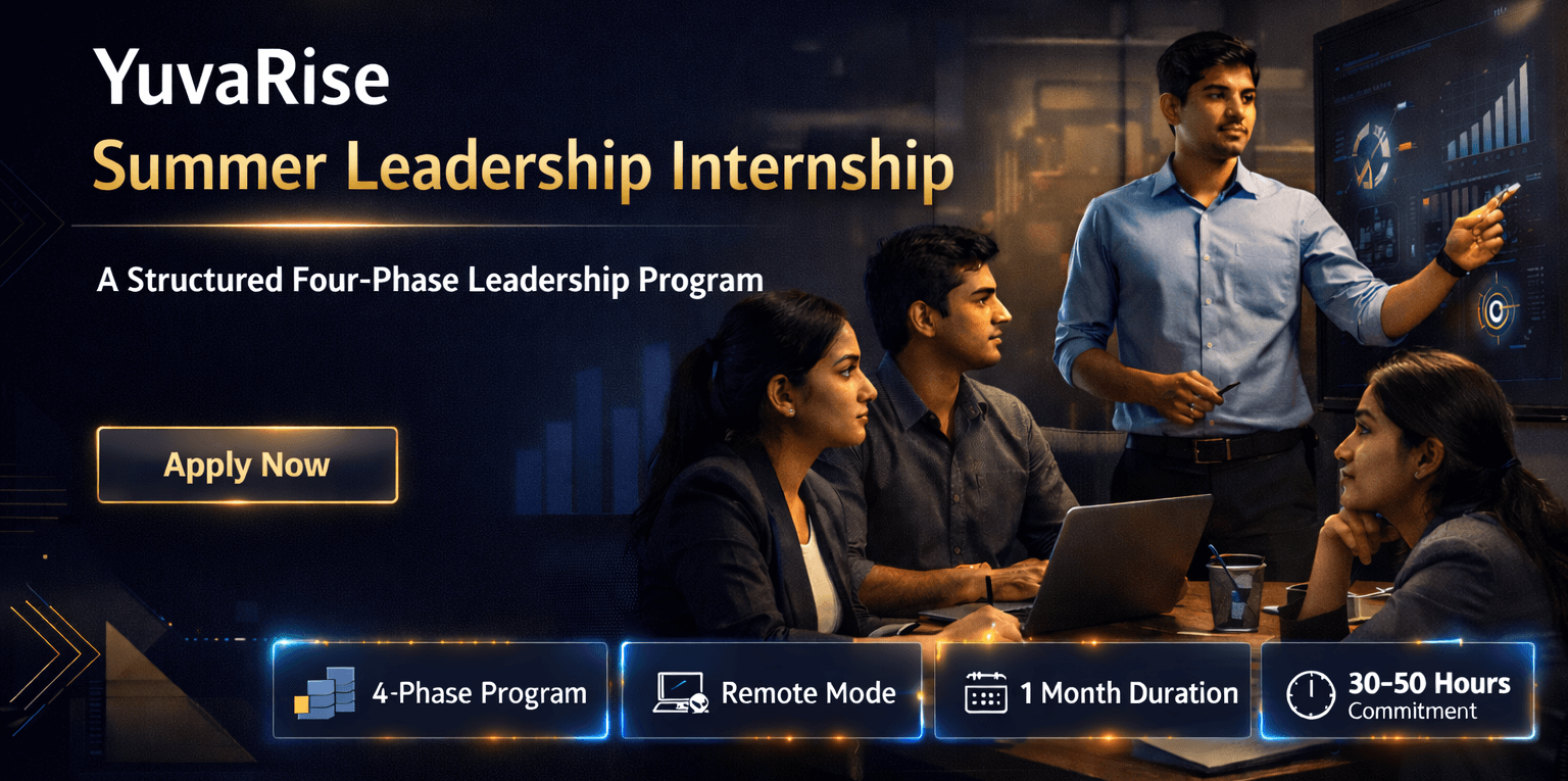 Summer Leadership Internship for students by YuvaRise