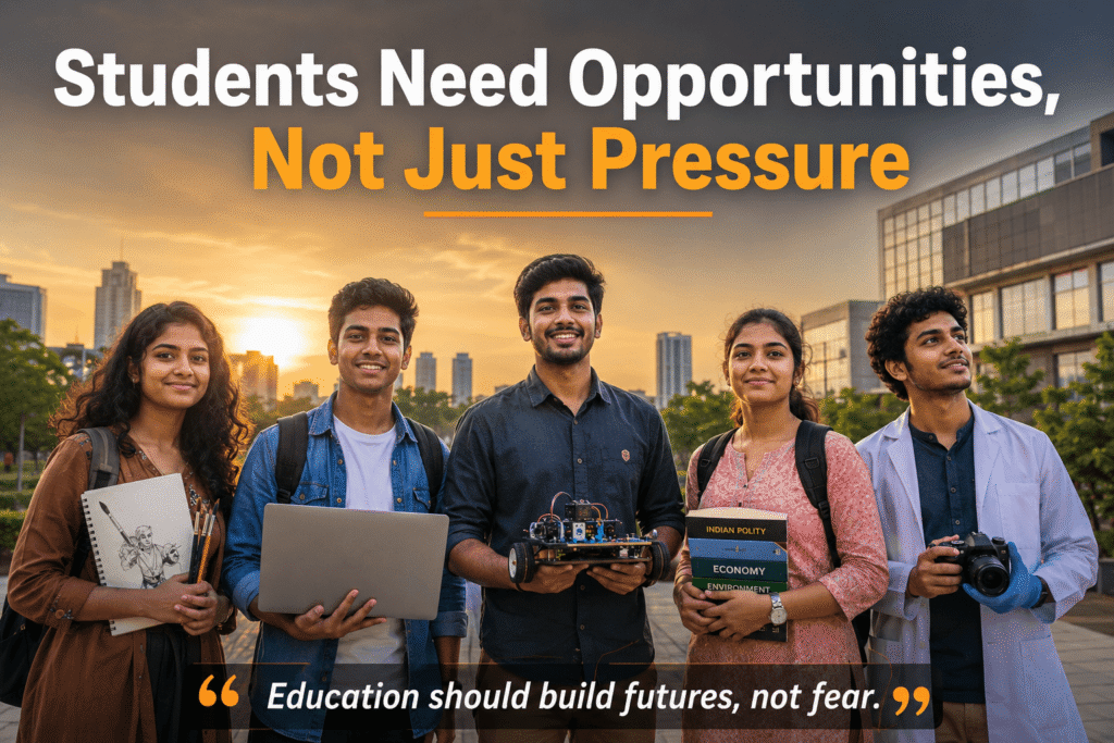 Confident Indian students representing hope beyond exam pressure in India