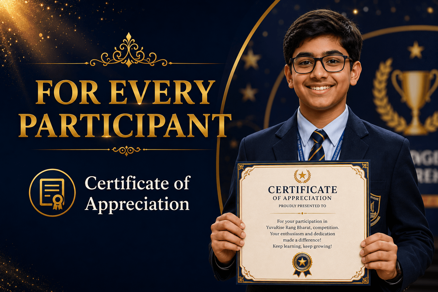 Certificate of appreciation to every participants
