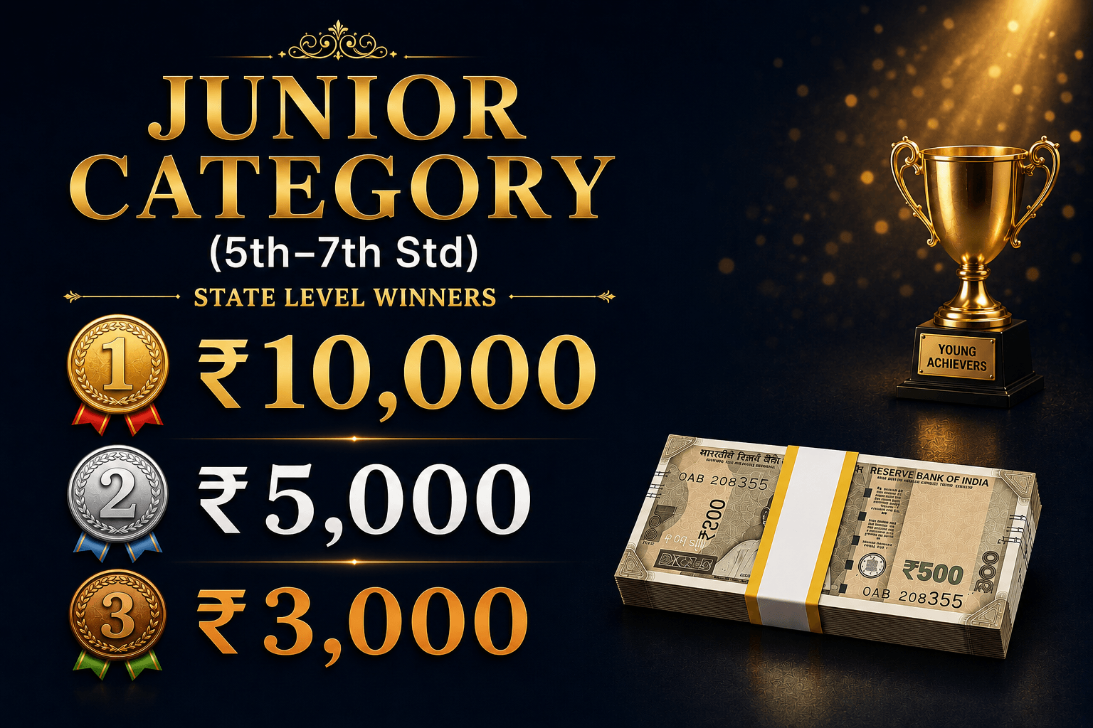 YuvaRise Rang Bharat's Junior category cash awards