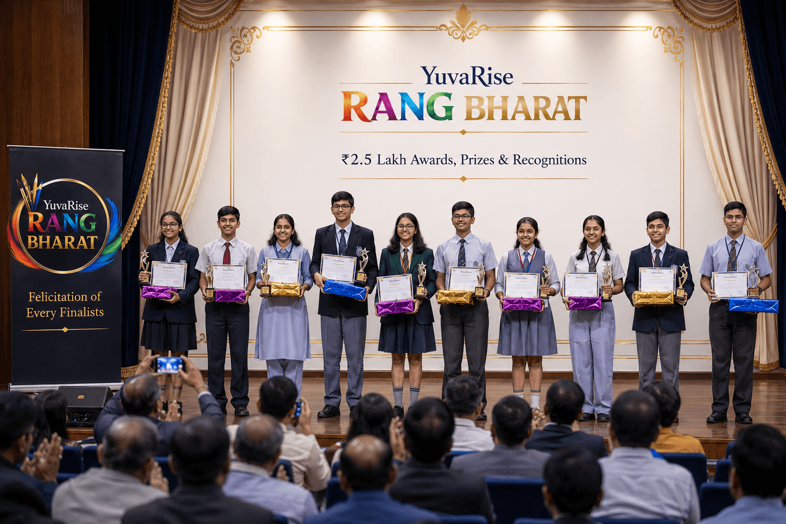 YuvaRise Rang Bharat's awards and recognition ceremony